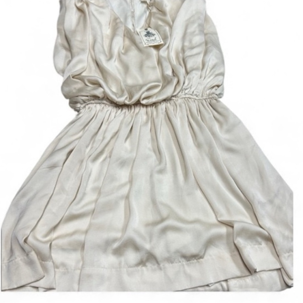 Easel Satin  Cream Mini dress